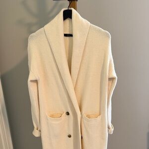 J Crew Shawl Collar Cream Knit Sweater Cardigan